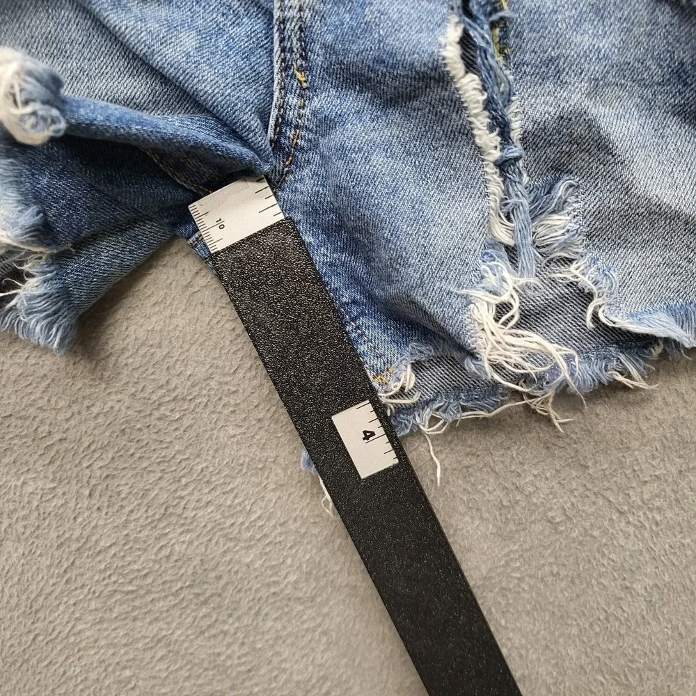 We The Free Women Shorts 24 Blue Denim‎ Cutoff Distressed Indie Sleaze